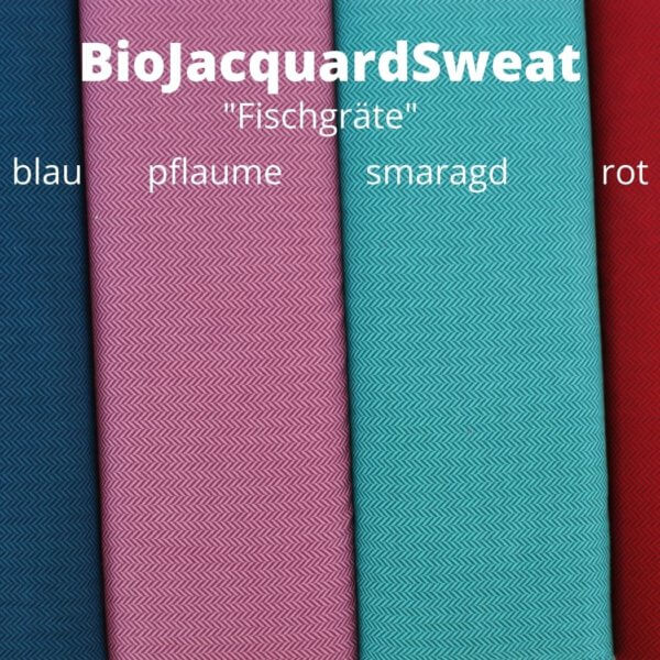 BioJacquardSweat blau, pflaume, smaragd, rot